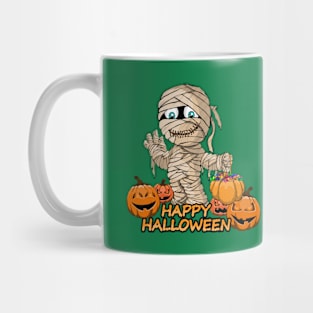 Mummy Scary and Spooky Happy Halloween Funny Graphic Mug